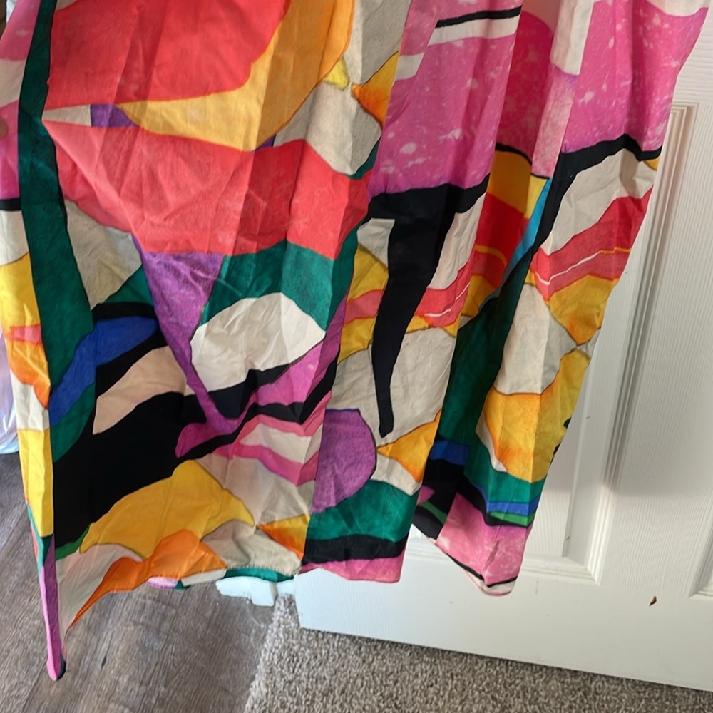 NWT Mara Hoffman abstract print Lolita tie front maxi dress - Picture 7 of 7